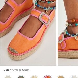Free People Surfside MJ Espadrille Orange Crush Shoes